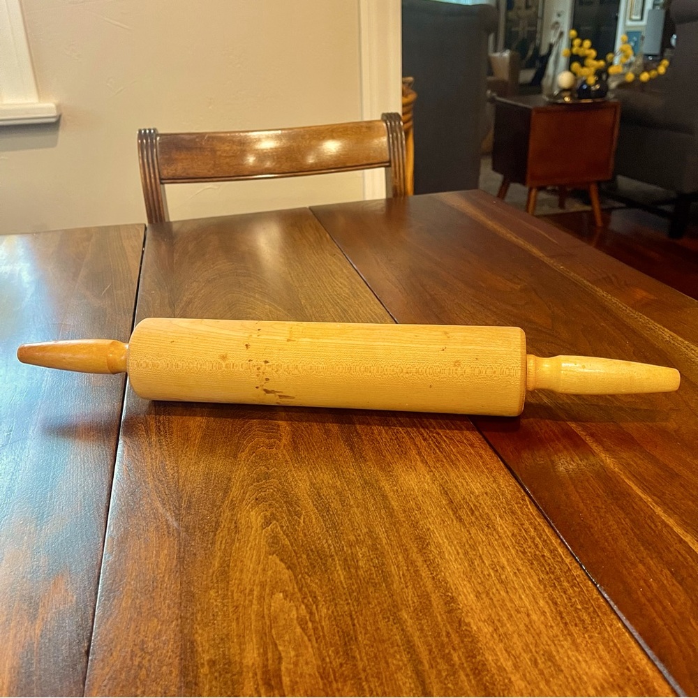 Wooden Rolling Pin VINTAGE 1950's Foley Ball Bearing Pin ~18””